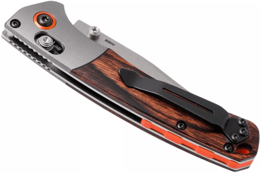 Benchmade Mini Crooked River taittoveitsi 15085-2 vakautettu puukahva 11cm