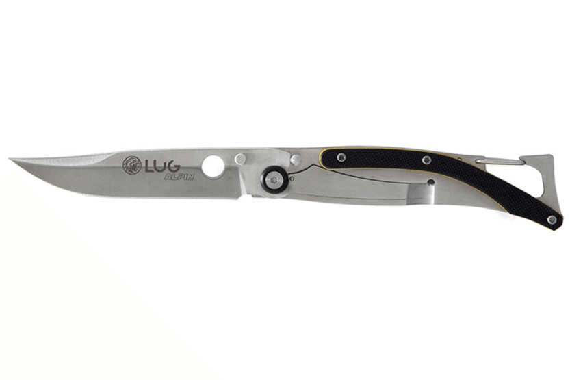 Lug SP1SJN sort og gul foldekniv 11 cm G10- og stålhåndtag med clips