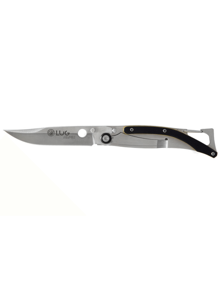 Lug SP1SJN svart och gul fällkniv 11cm G10 och stålhandtag med clips