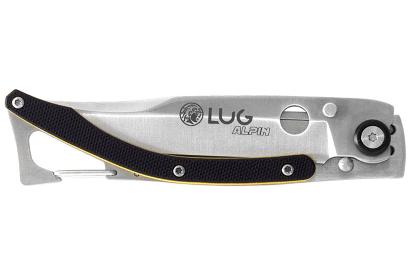 Lug SP1SJN svart och gul fällkniv 11cm G10 och stålhandtag med clips