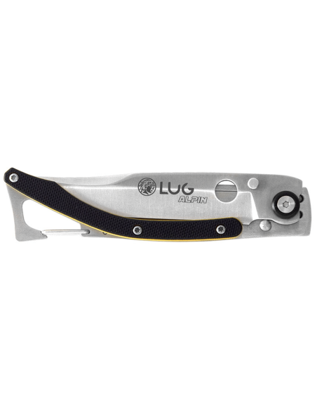 Lug SP1SJN svart och gul fällkniv 11cm G10 och stålhandtag med clips