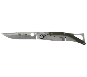 Navalha dobrável caqui Lug SP1SK com G10 e cabo e clipe em aço de 11 cm