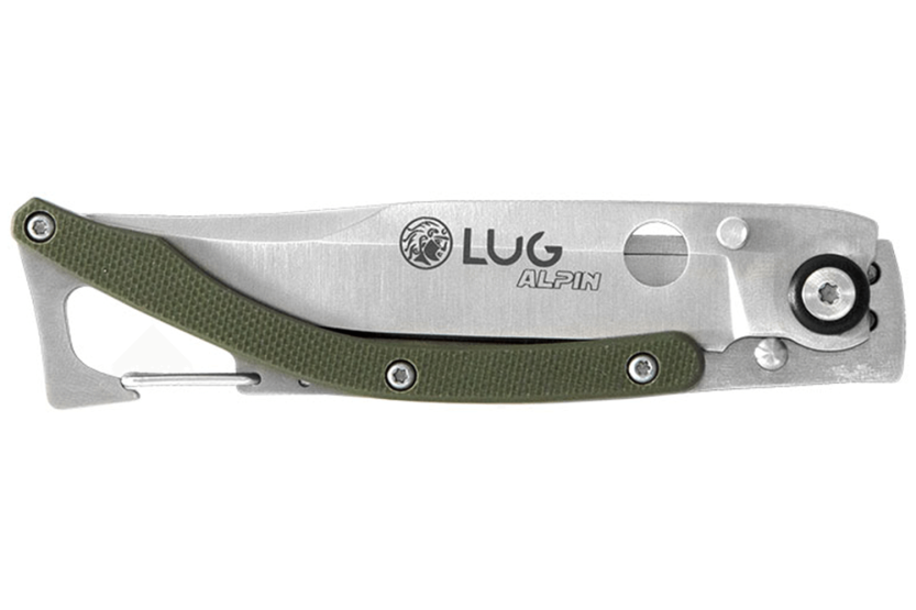 Cuchillo plegable Lug SP1SK caqui con mango y clip de acero G10 y 11cm