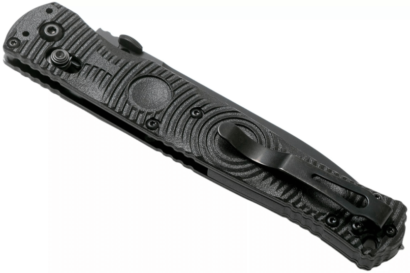 Klappmesser Benchmade Socp Tactical Folder 391SBK gezackte Klinge CF-Elite® Carbonfaser Griff 14cm Glasbrechpick