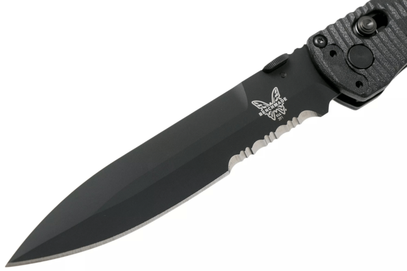 Benchmade Socp Tactical Folder 391SBK folding knife serrated blade CF-Elite® carbon fiber handle 14cm glass breaker tip