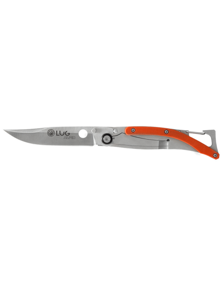 Coltello pieghevole Lug SP1SO arancione con manico in G10 e acciaio da 11 cm e clip