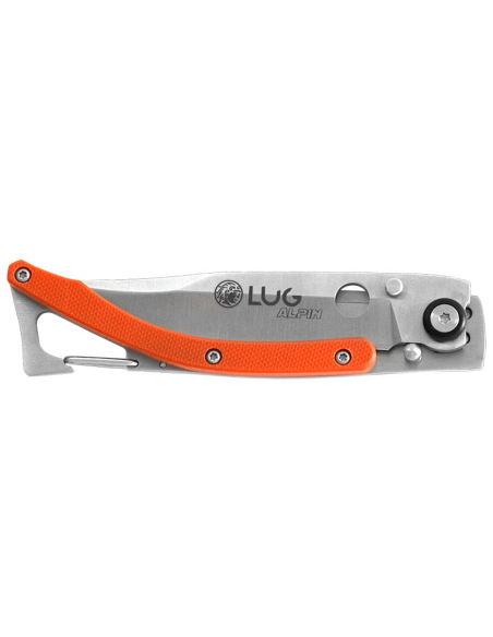 Navalha dobrável laranja Lug SP1SO com G10 e cabo e clipe em aço de 11 cm