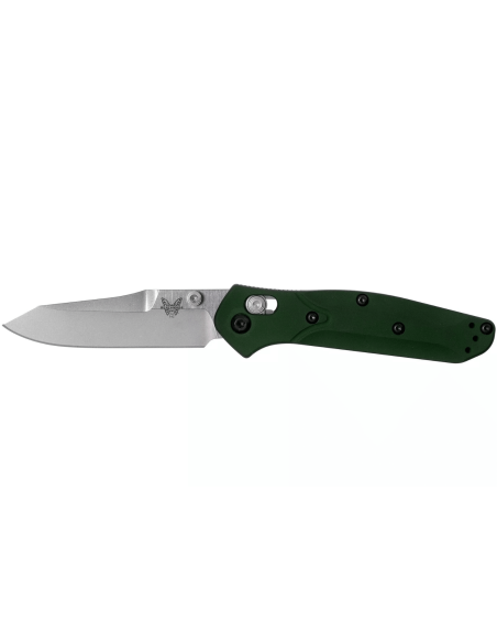 Benchmade Mini Osborne 945 folding knife tanto blade green anodized aluminum handle 9cm