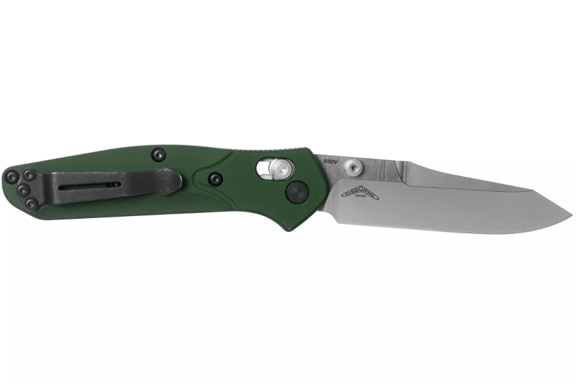 Benchmade Mini Osborne 945 foldekniv med tantoblad grønt anodisert aluminiumshåndtak 9 cm