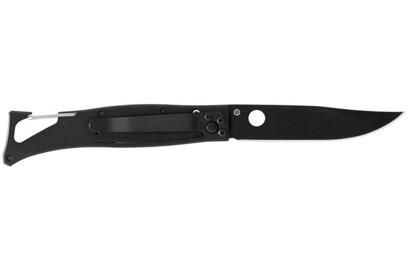 Lug SP1TBB matt sort og sort titanblå foldekniv 11 cm med klips