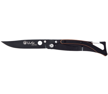 Klappmesser Lug SP1TOB mattschwarz und orange black titanium 11cm mit Clip