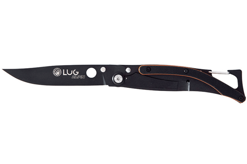 Lug SP1TOB foldekniv mat sort og orange sort titanium 11 cm med clips