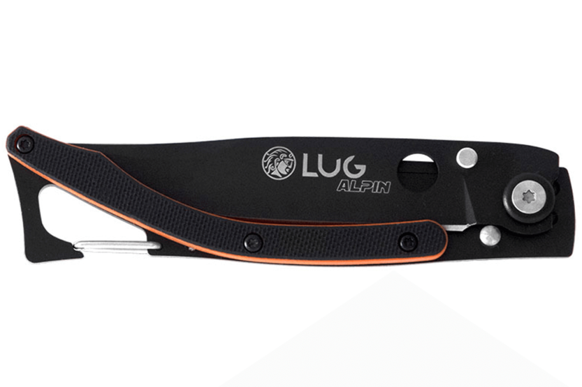 Lug SP1TOB foldekniv matt svart og oransje svart titan 11 cm med klips