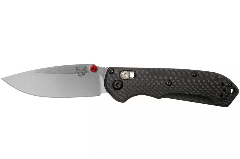 Coltello pieghevole Benchmade Mini Freek 565-1 manico in fibra di carbonio nero da 10 cm con clip