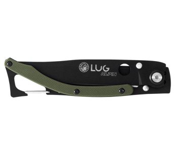 Lug SP1TK fällkniv matt svart khaki svart titan 11cm med clips 2