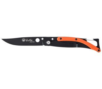 Lug SP1TO fällkniv matt svart och orange svart titan 11cm med clips