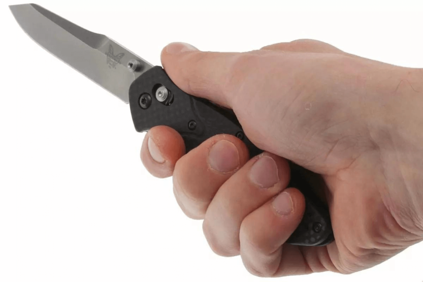 Benchmade Osborne 940-1 foldekniv tanto-blad sort kulfiberhåndtag 11 cm
