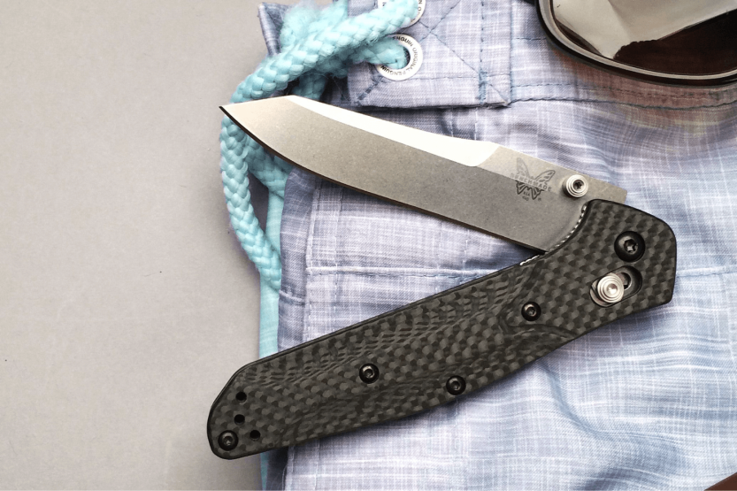 Benchmade Osborne 940-1 fällkniv tanto blad svart kolfiberhandtag 11cm
