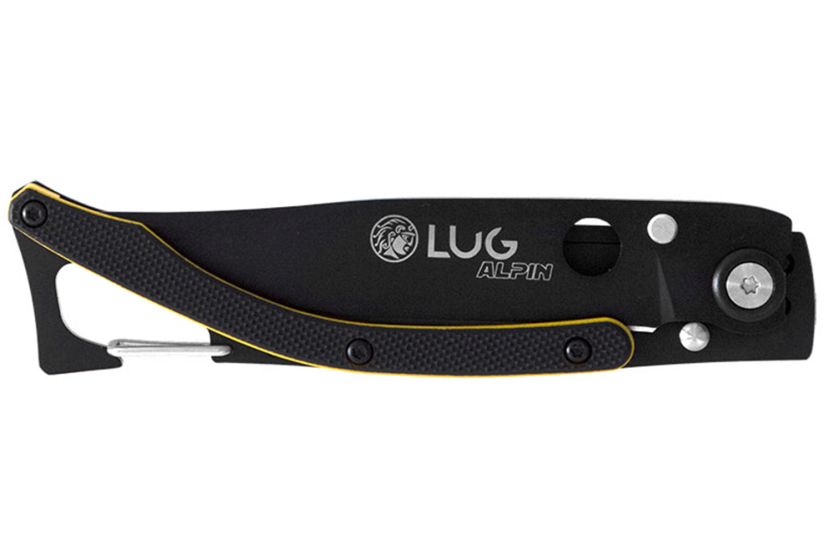 Lug SP1TJN folding knife 11cm black and yellow G10 handle with clip