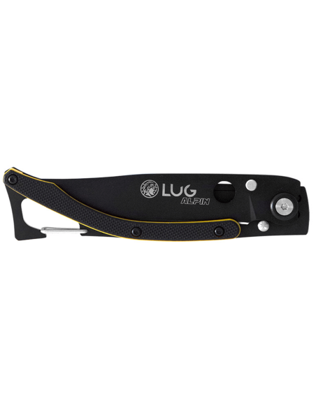 Lug SP1TJN folding knife 11cm black and yellow G10 handle with clip