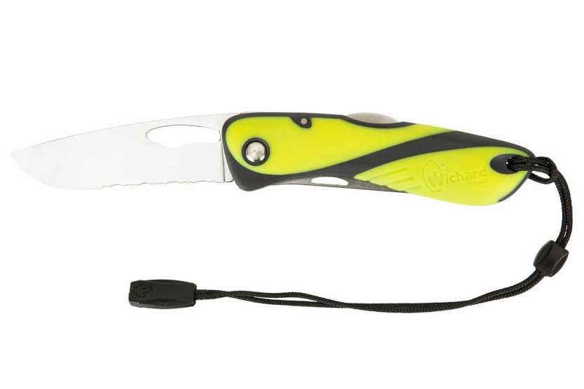 Coltello pieghevole Wichard Offshore 10122, semilama con demanilleur, manico fosforescente