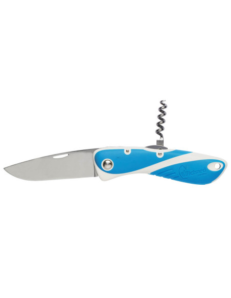 Wichard Aquaterra 10156 folding knife smooth blade blue handle with corkscrew
