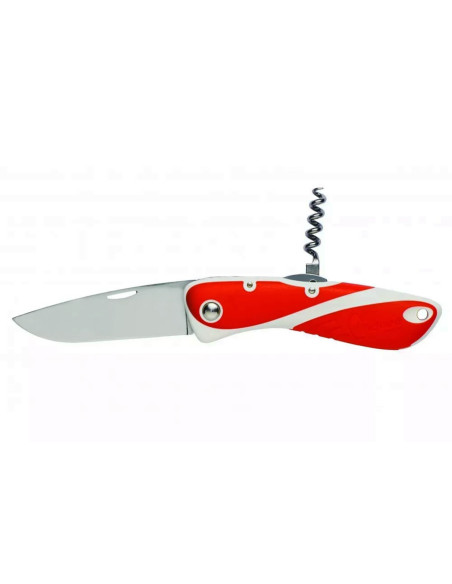 Wichard Aquaterra 10154 foldekniv med glatt blad, rødt håndtak og korketrekker