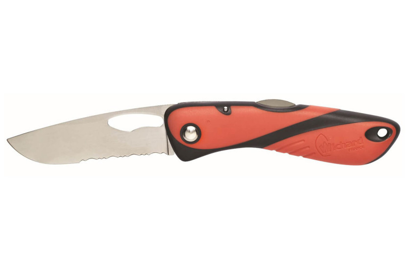 Klappmesser Wichard Offshore 10129 Semi-Cross-Cross-Cross-Cross-Cross-Klinge mit Abziehapparat orangefarbener Griff