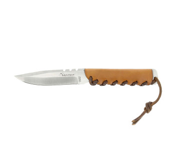 Wildsteer Baby Wild Knife BWI0101 9 cm blad gull lærhåndtak + matchende lærhylse 2