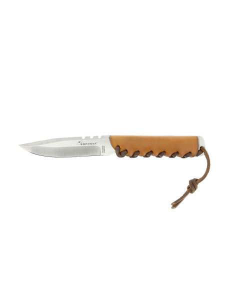Wildsteer Messer Baby Wild BWI0101 Klinge 9cm Griff aus goldfarbenem Leder + passendes Lederetui