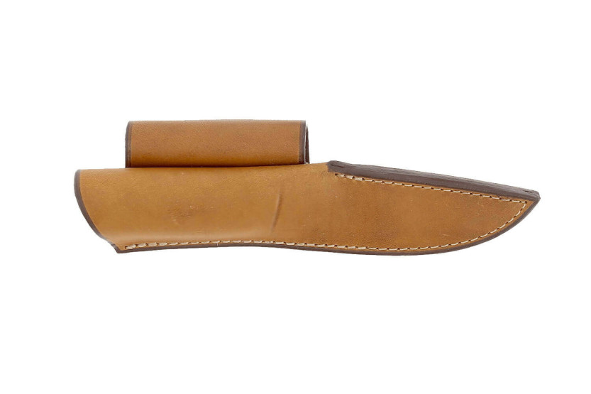 Wildsteer Baby Wild Knife BWI0101 9cm terä kultainen nahkakahva + yhteensopiva nahkatuppi