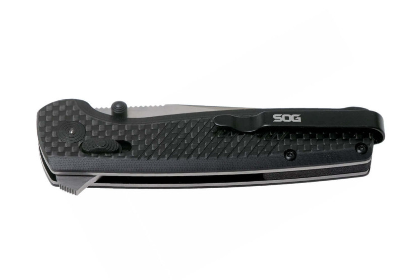 SOG Terminus XR SGTM1025 taittoveitsi G10/carbon kahva 10.8cm musta