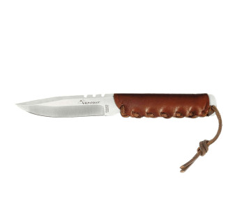 Wildsteer Baby Wild Knife BWI0102 9cm terä ruskea nahkakahva + yhteensopiva nahkatuppi 2