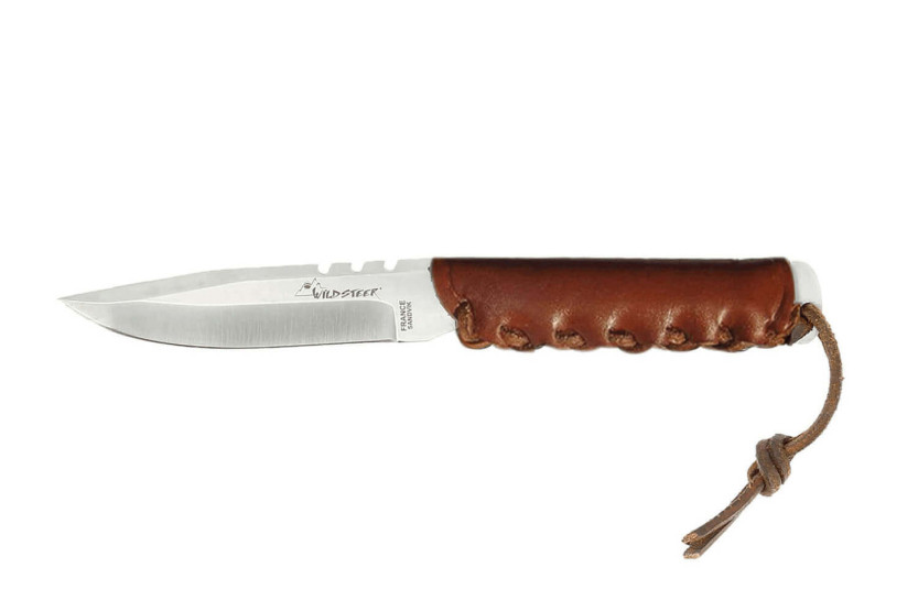 Faca Wildsteer Baby Wild BWI0102 Cabo de couro castanho com 9 cm de lâmina + bainha de couro a condizer