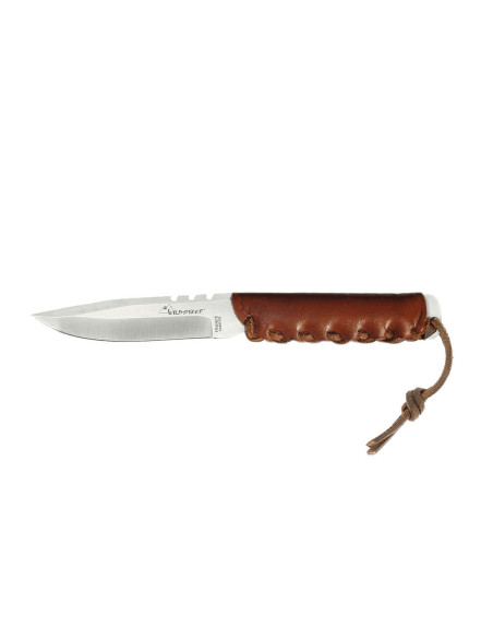 Wildsteer Baby Wild Knife BWI0102 lama da 9 cm manico in pelle marrone + fodero in pelle coordinato
