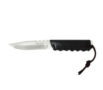 Wildsteer Baby Wild Knife BWI0103 9 cm blad svart lærhåndtak + matchende lærhylse 2