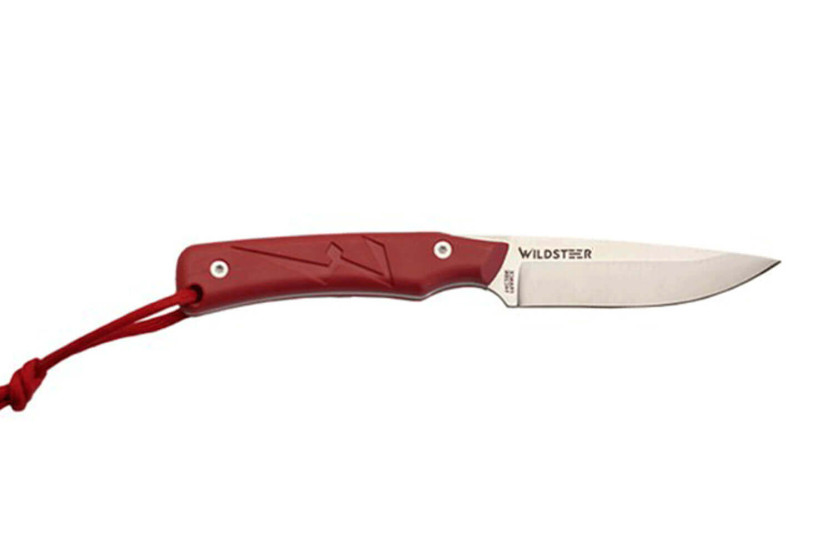 Cuchillo Wildsteer Troll TRO0104 8,5cm hoja mango tactiprene rojo + funda Kydex