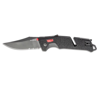 SOG Trident AT SGTRIDSBKR halvtandad fällkniv 13,5 cm nylon/glasfiberhandtag svart/röd