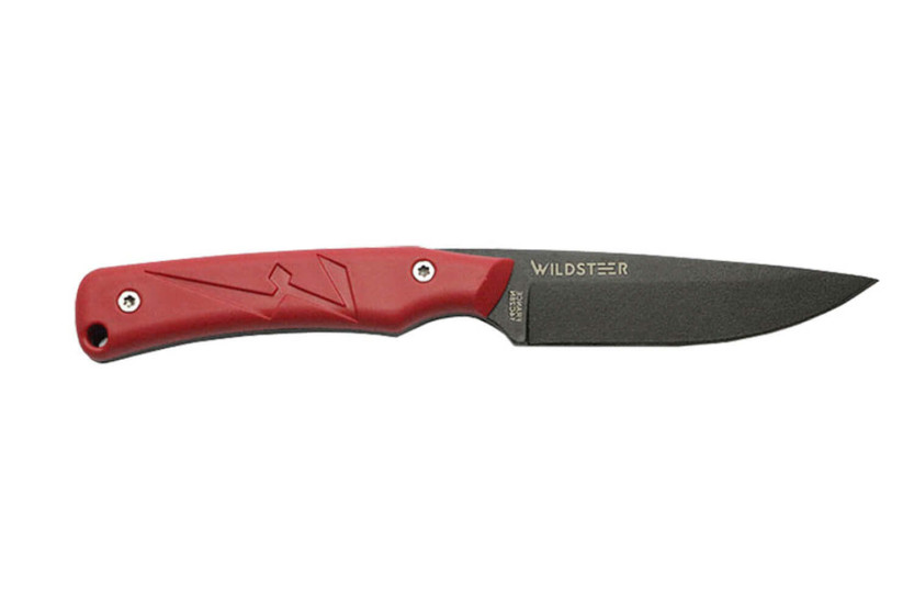 Wildsteer Troll Knife TRO3104 sort blad 8,5 cm rødt taktiprenhåndtag + Kydex-kappe