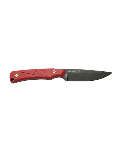 Wildsteer Troll Knife TRO3104 sort blad 8,5 cm rødt taktiprenhåndtag + Kydex-kappe