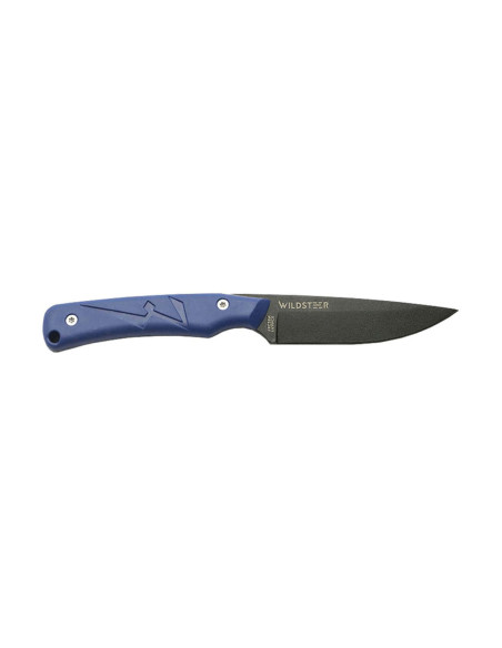Wildsteer Troll TRO3108 kniv svart blad 8,5cm blått taktiprenehandtag + Kydex-slida