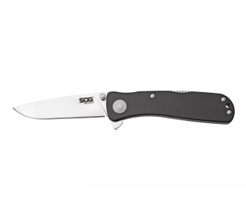 SOG Twitch II SGTWI8 fällkniv 9cm grå aluminiumhandtag med fickklämma
