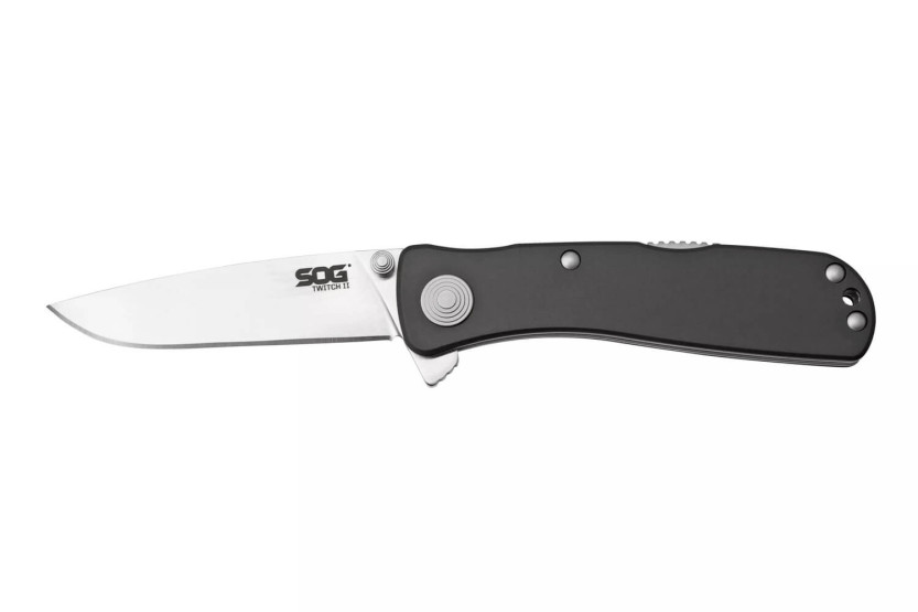 SOG Twitch II SGTWI8 folding knife 9cm grey aluminium handle with pocket clip