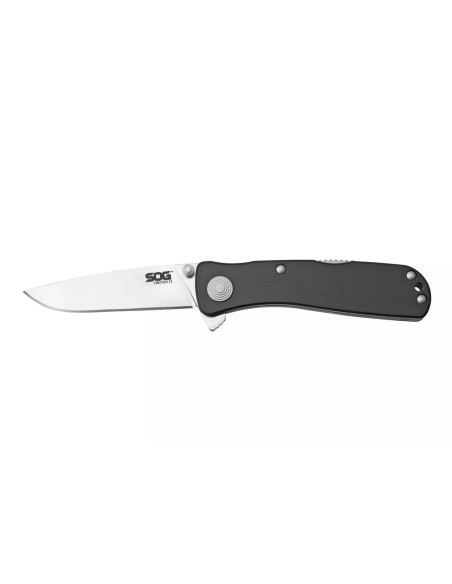 Faca dobrável SOG Twitch II SGTWI8 com cabo de alumínio cinzento de 9 cm e clip de bolso