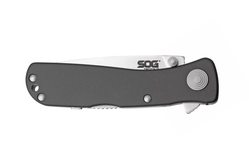 SOG Twitch II SGTWI8 folding knife 9cm grey aluminium handle with pocket clip