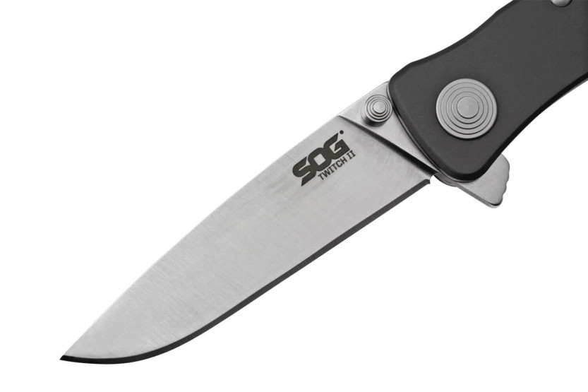 SOG Twitch II SGTWI8 folding knife 9cm grey aluminium handle with pocket clip
