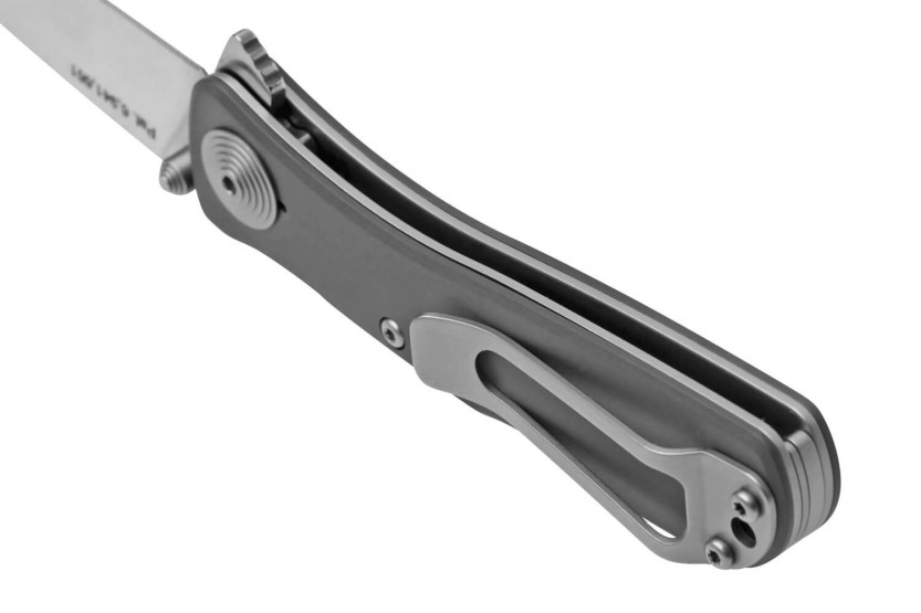 Faca dobrável SOG Twitch II SGTWI8 com cabo de alumínio cinzento de 9 cm e clip de bolso