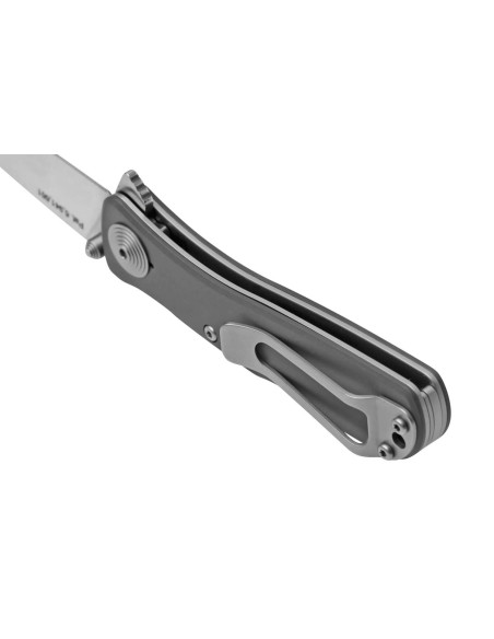 Faca dobrável SOG Twitch II SGTWI8 com cabo de alumínio cinzento de 9 cm e clip de bolso