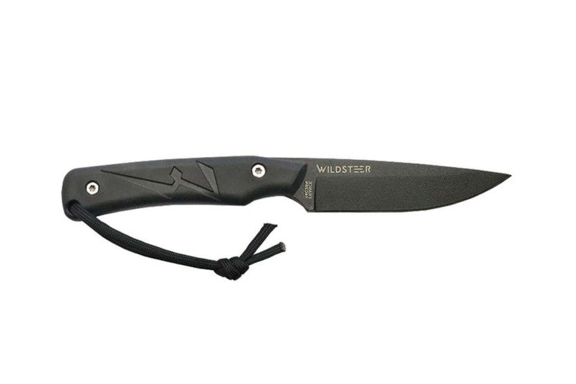 Wildsteer Troll Knife TRO3113 lama nera 8,5 cm manico in tactiprene nero + fodero in Kydex