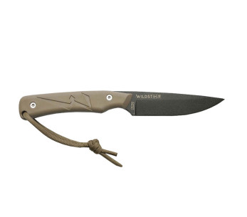 Wildsteer Troll Mes TRO3115 zwart lemmet 8,5cm tactiprene coyote handgreep + Kydex schede
